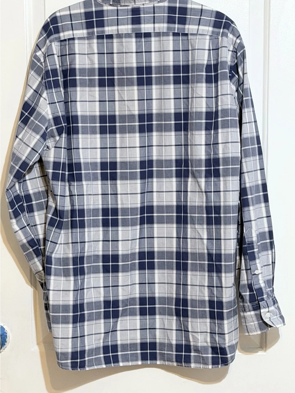 J. Crew Men's Navy and White Plaid Button-Down Shirt Slim fit